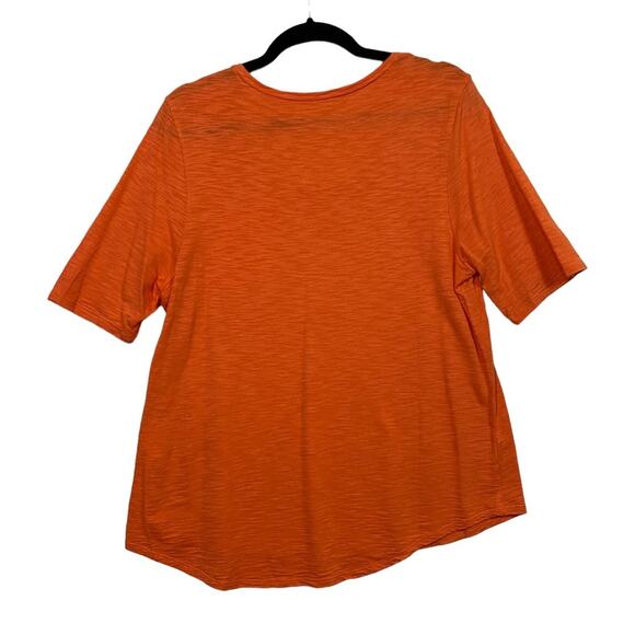 Chico's Ultimate Tee Orange Scoop Neck Hi-Lo Top Size Large - Picture 3 of 5